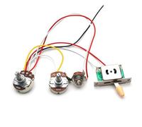 Kit Cablaggio Chitarra Elettrica Cablaggio per chitarra elettrica preinstallato A500K B500K Big Pots Interruttore a 3/5 posizioni 1 volume 1 tono(5 Way Yellow)