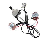 Kit Cablaggio Chitarra Elettrica Cablaggio per chitarra precablato doppio pickup potenziometro da 500K interruttore a levetta a tre vie argento