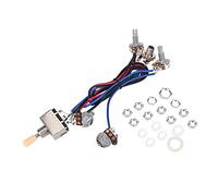 Kit Cablaggio Chitarra Elettrica con Interruttore a Levetta 3 Vie 2T2V, Potenziometro 500K per Doppio Humbucker, Jack Incluso, Adatto per Modelli Standard, Punta Crema, Senza Les Paul