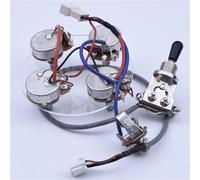 Kit Cablaggio Chitarra Elettrica Kit di cablaggio precablato per chitarre LP SG DOT con 1 interruttore a levetta e 4 per potenziometro. Disponibili in 2 colori.(Silver)