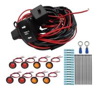 Kit Cablaggio Frecce 12v per Utv e Atv Interruttore | Accessori Preinstallati, Luci a Forte Penetrazione, Indicatore LED Verde, Corpo in ABS Rame Gomma