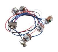 Kit Cablaggio Per Chitarra Assemblaggio Circuito Chitarra Elettrica Da Electronic A500K 2V2T Cablaggio Chitarra Elettrica Set Completo Circuito(White)