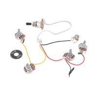 Kit cablaggio per chitarra elettrica HaloVerde, completamente precablato con potenziometri da 500K, interruttore a levetta a 3 vie e jack da 1/4" per chitarre stile LP/SG, un
