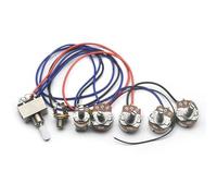 Kit Cablaggio Precablato Chitarra Il kit di cablaggio per chitarra elettrica contiene 2 potenziometri da 500K di grandi dimensioni 2V2T e 1 interruttore a tre vie con push pull.(White)