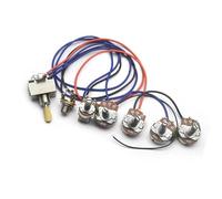 Kit Cablaggio Precablato Chitarra Il kit di cablaggio per chitarra elettrica contiene 2 potenziometri da 500K di grandi dimensioni 2V2T e 1 interruttore a tre vie con push pull.(Off-white)