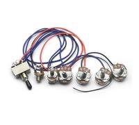 Kit Cablaggio Precablato Chitarra Il kit di cablaggio per chitarra elettrica contiene 2 potenziometri da 500K di grandi dimensioni 2V2T e 1 interruttore a tre vie con push pull.(Black)