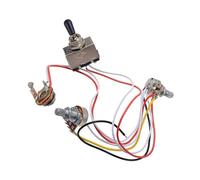 Kit Cablaggio Precablato Chitarra Interruttore a levetta a 3 vie potenziometro da 500k con cablaggio per chitarre LP con doppio pickup(Black Cap)