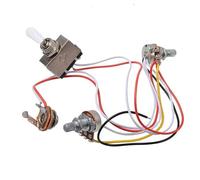 Kit Cablaggio Precablato Chitarra Interruttore a levetta a 3 vie potenziometro da 500k con cablaggio per chitarre LP con doppio pickup(White cap)