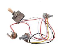 Kit Cablaggio Precablato Chitarra Interruttore a levetta a 3 vie potenziometro da 500k con cablaggio per chitarre LP con doppio pickup(Yellow cap)