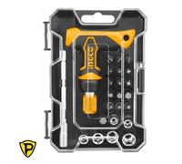 Kit Cacciavite a Cricchetto manico T multiuso 18pz inserti intercambiabili INGCO