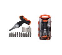 KIT CACCIAVITE CRICCHETTO CON MANICO A T MULTIUSO 25PZ INSERTI INTERCAMBIABILI