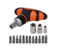 KIT CACCIAVITE CRICCHETTO CON MANICO T MULTIUSO 25 PZ CON INSERTI INTERCAMBIALI