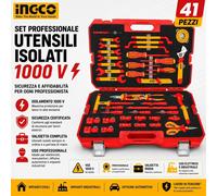 Kit Cacciaviti Chiavi Elettricista UTENSILI ISOLATI 1000V Set 41 Pz INGCO VDE/GS