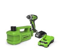 Kit cambio gomme 24V Greenworks (cric + avvitatore 400 Nm) con batteria