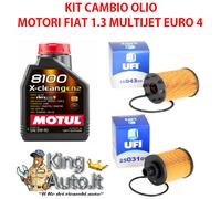 KIT CAMBIO OLIO MOTORI FIAT 1.3 MULTIJET 4LT OLIO MOTUL 5W40 + FILTRO OLIO UFI