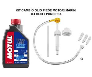 KIT CAMBIO OLIO PIEDE MOTUL SAE 75W90 1 LT + POMPA PER MOTORI MARINI