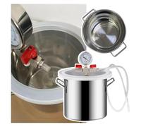 Kit Camera a Vuoto in Acciaio Inossidabile con Coperchio Trasparente per Resina, Epoxy e Legno | Attrezzatura Laboratorio Professionale con Manometro e Valvole (capacità 5 Galloni),12L
