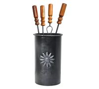 Kit Camino in ferro Batturo, H 50 cm 4 Pz Pinza, Scopetta, Paletta, Attizzatoio