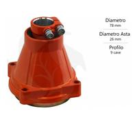 KIT CAMPANA PER DECESPUGLIATORE FRIZIONE DA 78 MM TUBO DA 26 MM INNESTO 9 CAVE.