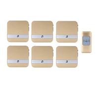 Kit campanello digitale wireless Impermeabile 300 m 52 toni 4 livelli di volume Confezione da 7 multicolore(Gold)
