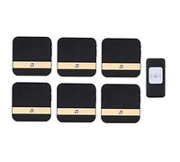Kit campanello digitale wireless Impermeabile 300 m 52 toni 4 livelli di volume Confezione da 7 multicolore(Black)