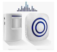 Kit campanello elettrico wireless con 1 ricevitore e 1 sensore di movimento PIR, allarme di sicurezza per visitatori con 38 melodie a 3