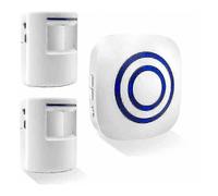 Kit campanello elettrico wireless con 1 ricevitore e 2 sensori di rilevamento del movimento PIR, allarme di sicurezza per visitatori co