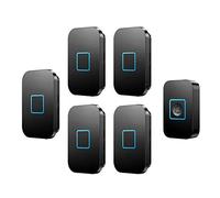 Kit campanello wireless 5 ricevitori Portata 1000 piedi 60 brani Nero Bianco(Black)