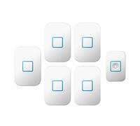 Kit campanello wireless 5 ricevitori Portata 1000 piedi 60 brani Nero Bianco(White)