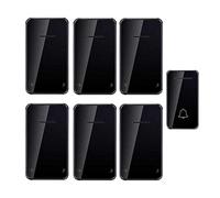 Kit Campanello Wireless Autogenerante 6 Ricevitori Impermeabile Portata 200M 48 Toni LED Multicolor(Black)