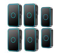 Kit campanello wireless, confezione da 6, portata 1000 piedi, 60 melodie, volume a 5 livelli, multicolore(Black)
