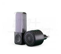 KIT CAMPANELLO WIRELESS NERO CON PULSANTE CINETICO