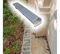 Kit canale di scarico - Griglia di drenaggio in acciaio per calcestruzzo, facile installazione, sistema a incasso per vialetto o patio, soluzione fai da te per acque piovane