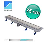 Kit canalina doccia a filo pavimento da 750 mm con telaio in acciaio inossidabil