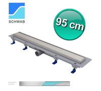 Kit canalina doccia a filo pavimento da 950 mm con telaio in acciaio inossidabil