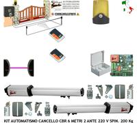 CANCELLO AUTOMATICO 6 MT 2 ANTE KIT CBR 2 MOTORI 220 V. 2 RADIOC FOTO FARO SELET