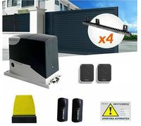 Kit cancello scorrevole SI ADATTA A FAAC NICE 24V 400kg + 4 mt cremagliera nylon