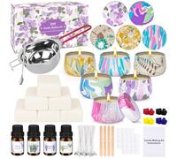 kit candele fai da te per adulti | set candele fai da te include 360 g di cera, un contenitore per la cera, 6 coloranti, 4 fragranze, 25 stoppini, 40 adesivi per stoppini e 6 scatole per candele