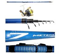 Kit Canna Bolognese 7Mt Carbonio + Mulinello + Filo Pesca Mare Fiume