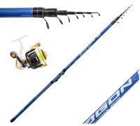 Kit Canna Bolognese agon 5m + Mulinello Carbonio Pesca Mare Scogliera