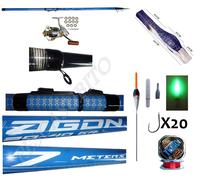 Kit Canna Bolognese Agon 5Mt + Mulinello + Accessori Pesca Mare Lago Fiume TP