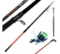 kit canna da pesca 4.20m + mulinello + puntale surfcasting mare orata TPS