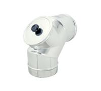 Kit Canna Fumaria Diametro 80 in Acciaio Inox con Accessori - Gomito, Guarnizioni, Fascette e Raccordi e altri accessori - Completo per Stufe, Caminetti e Caldaie (Curva 90° con Ispezione)