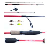 Kit Canna Mulinello 4 Mini Crank Trout Area Light Spinning Trota Lago Pesca