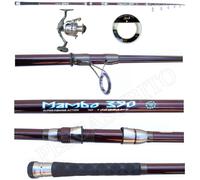 Kit Canna Pesca a Fondo Mambo + Mulinello Filo Carbonio Surfcasting Storione