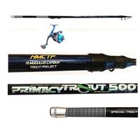 Kit Canna Teleregolabile 5m Carbonio Divina + Mulinello + Filo Trota tp