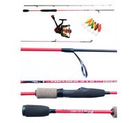 Kit Canna Trout Area Game 1.90Mt + Mulinello + 5 Spoon Spinning Trota Lago tp