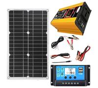 Kit Capacità Solare Con Controllo Intelligente Della Carica - Pannello Impermeabile Da 18 W, Controller Da 30 A, Inverter Da 500 W, Schermo Di Stato LCD, System Solare For Casa, Camper, Cabina