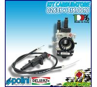 KIT CARBURATORE DELL'ORTO PHBG 19 DS + COMANDO ARIA POLINI DERBI GP1 50 2002