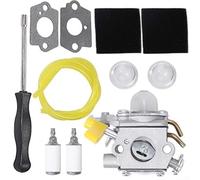 Kit carburatore per modelli di decespugliatore da 26 cc, tra cui 25 CC, 30 CC, 46 CC, C1UH60, codice articolo di ricambio 308054012 con filtro carburante, filtro dell'aria, tubi flessibili e pompa